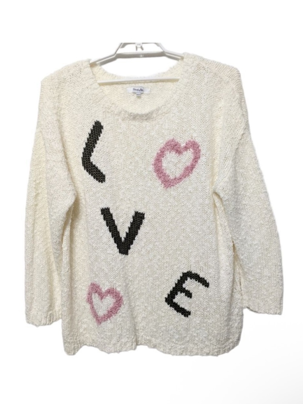 SIMPLY BE Fuzzy Hearts Love Valentine's Sweater 20/22